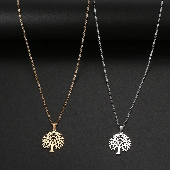 ⚜️[𝟯/$𝟭𝟴]⚜️NEW Tree Charm Stainless Steel Necklace - Picture 4 of 9